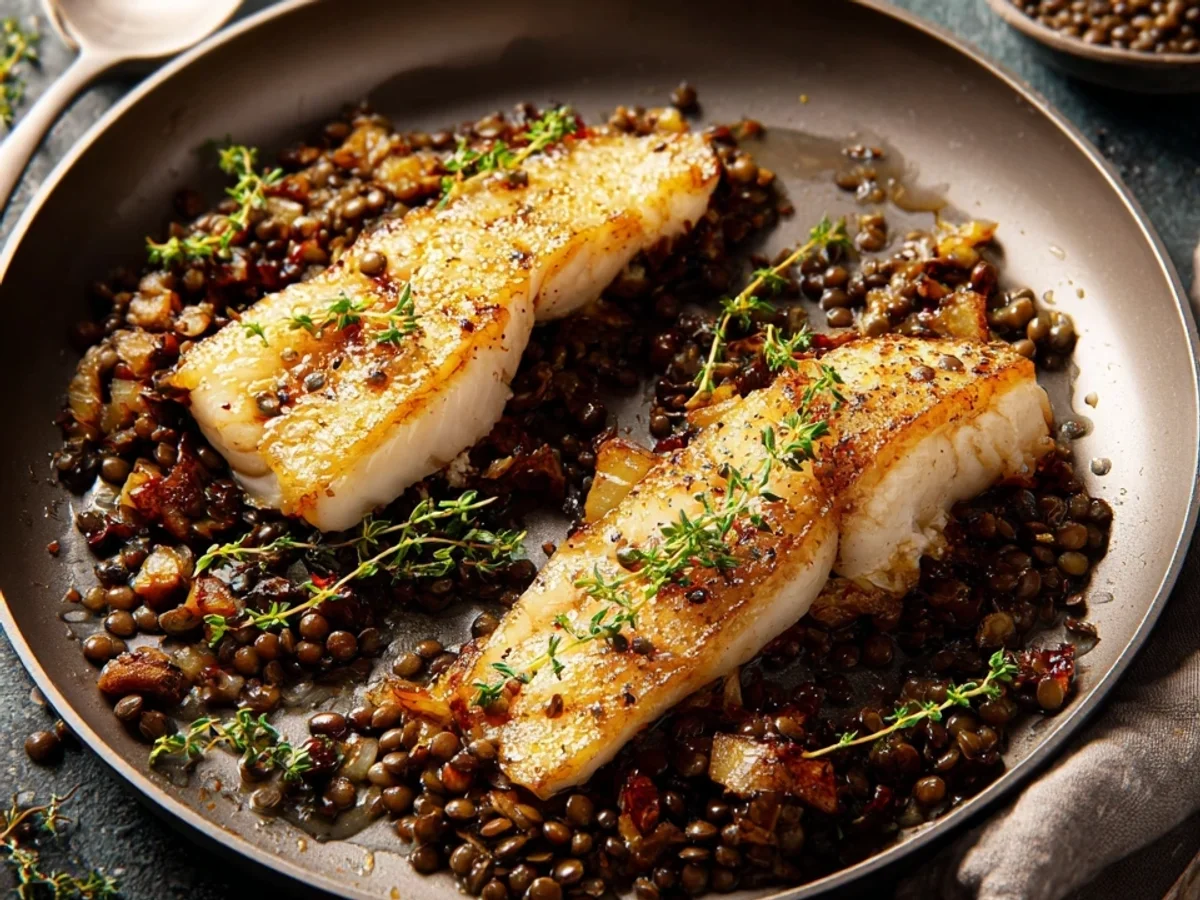 Zanderfilet mit Balsamico-Linsen: Raffiniert & leicht - Bild 1