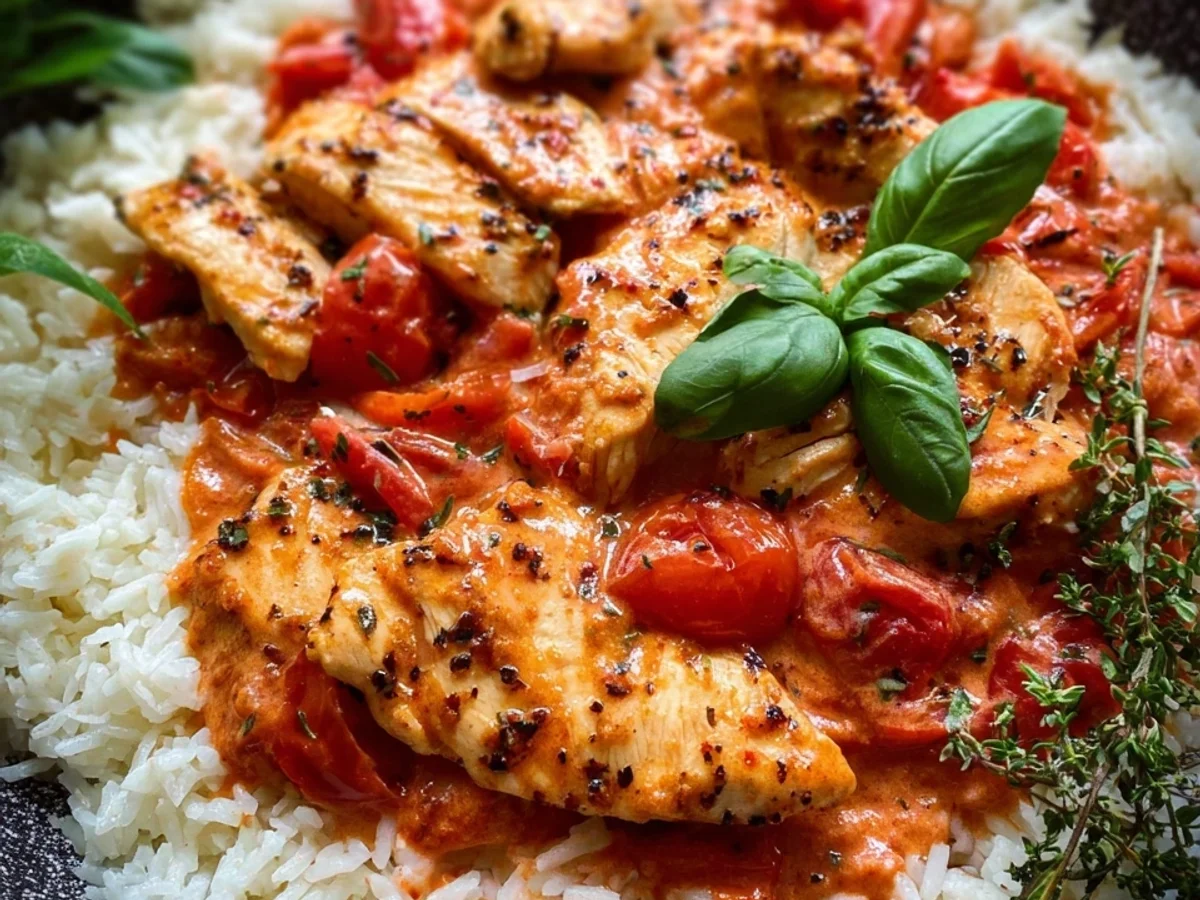 Zartes Hähnchen Reis Tomatensoße: Dein Fitness Meal Prep - Bild 1