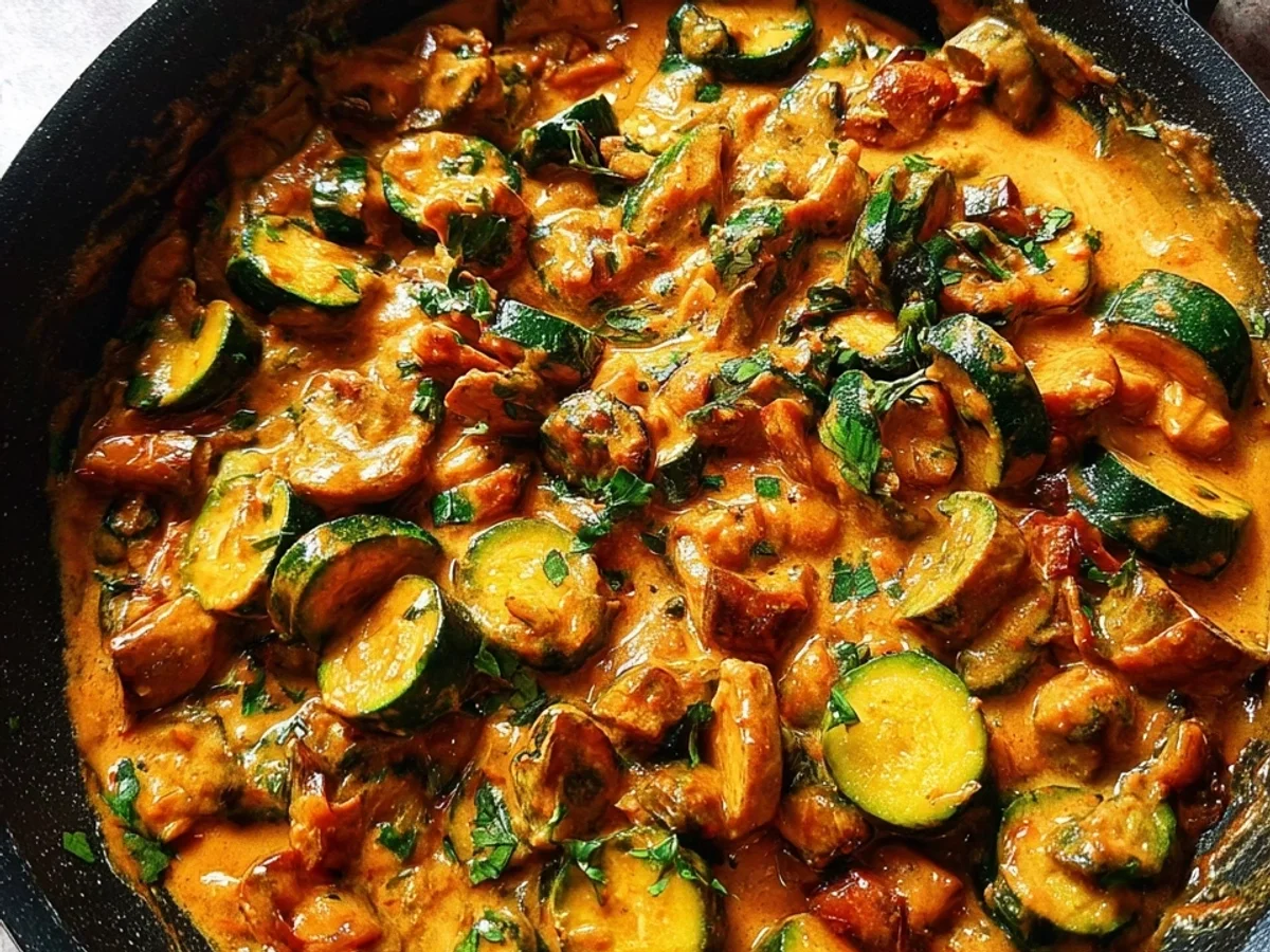 Zucchini-Bohnenpfanne mit Erdnussbutter: Schnell & Cremig - Bild 1