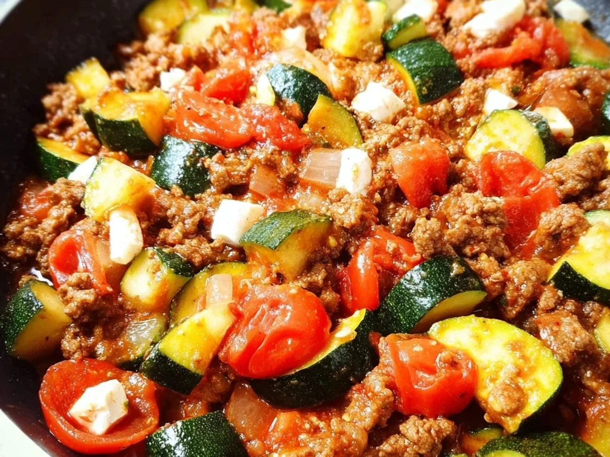 Zucchini Hackfleisch Pfanne: Schnelles Low-Carb Rezept - Bild 1