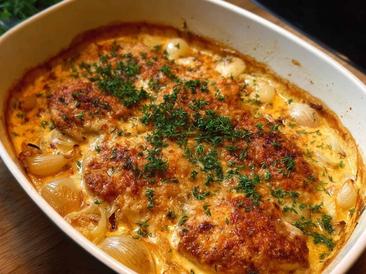 Zwiebel-Sahne-Hähnchen aus dem Ofen: Cremig & Einfach - Bild 1