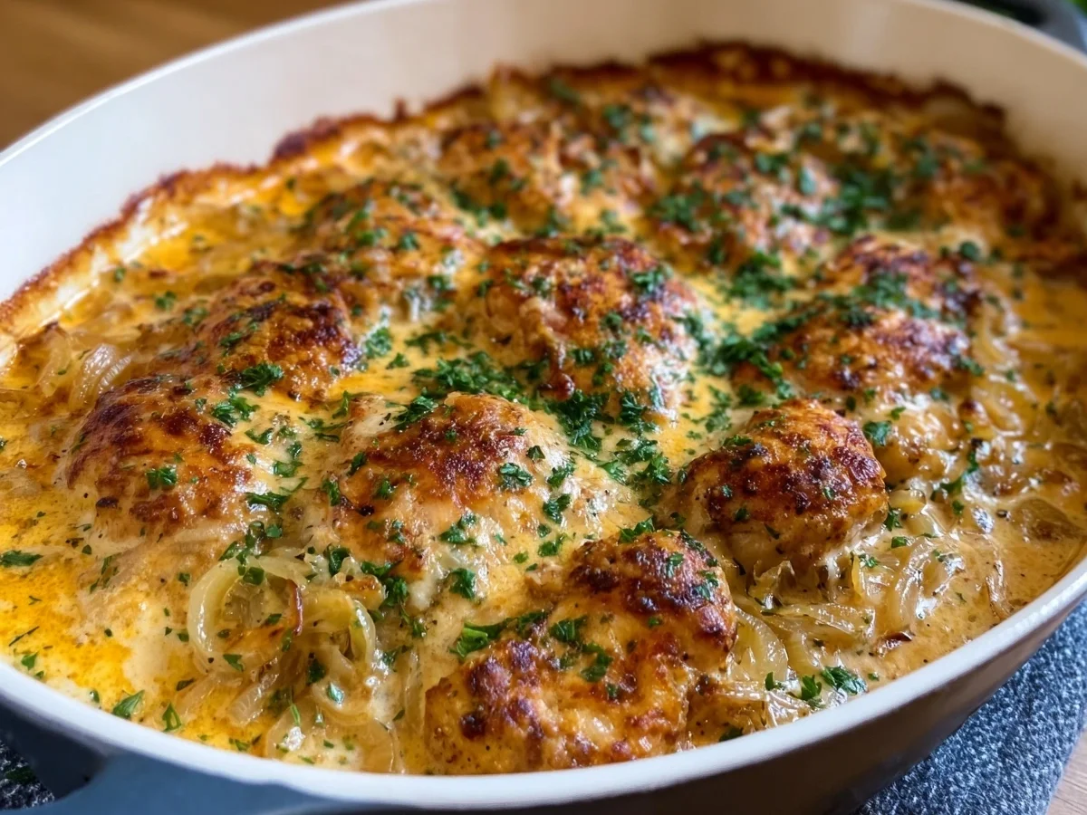 Zwiebel-Sahne-Hähnchen aus dem Ofen: Cremig & Einfach - Bild 2