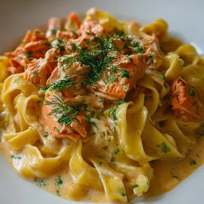 Bandnudeln mit Lachs in Sahnesoße: Schnell & Lecker