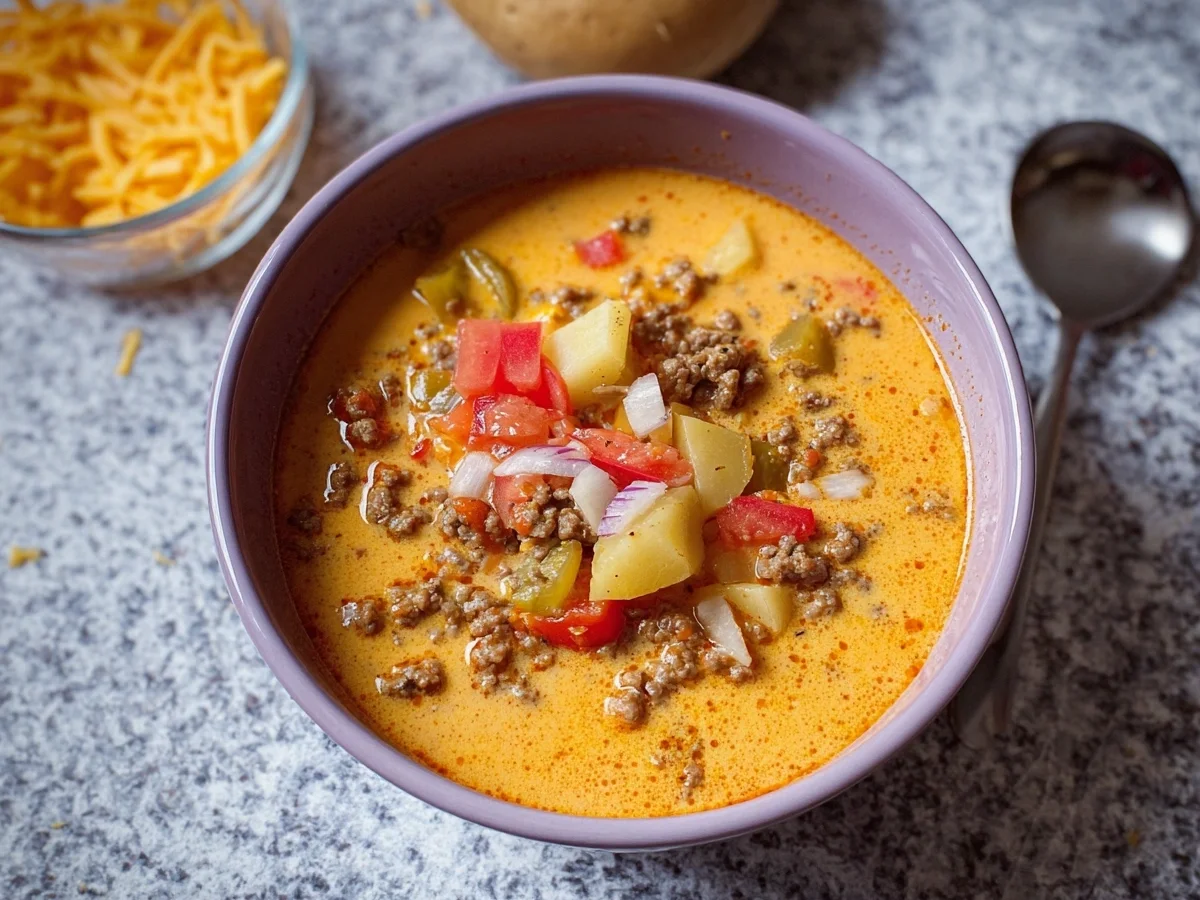 Cheeseburger-Suppe: Schnelles Party-Rezept für alle - Beitragsbild