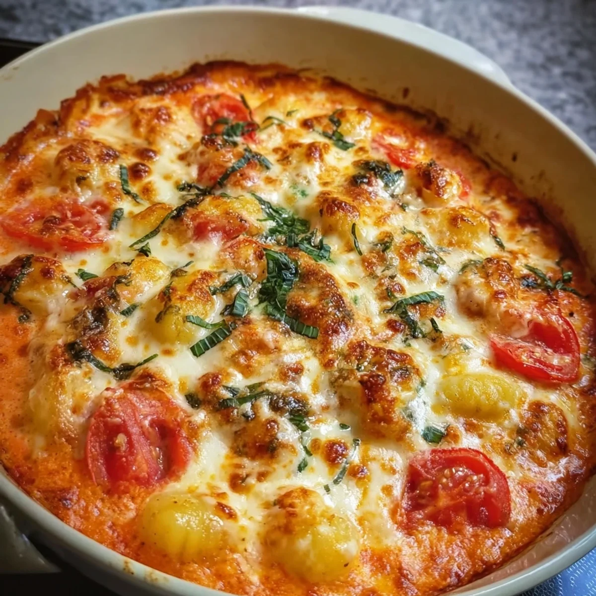 Cremiger Gnocchi Auflauf mit Tomate & Sahne