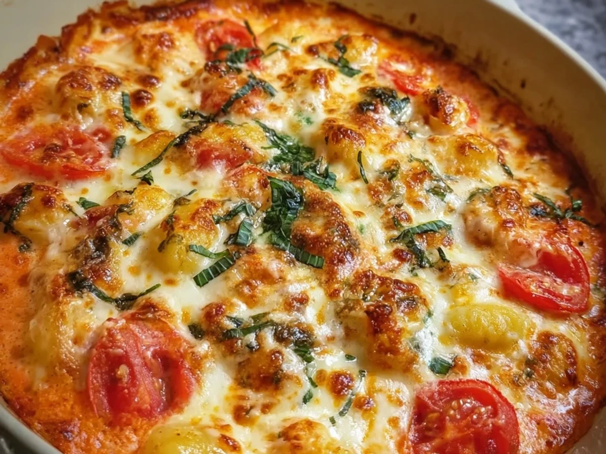 Cremiger Gnocchi Auflauf mit Tomate & Sahne - Beitragsbild