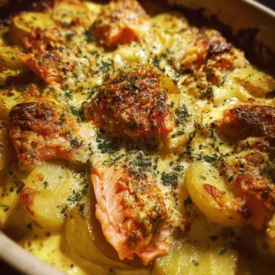 Cremiger Kartoffel-Lachs-Gratin: Rauchiges Aroma