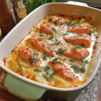 Cremiges Lachs-Sahne-Gratin: Schnell & Einfach zubereitet