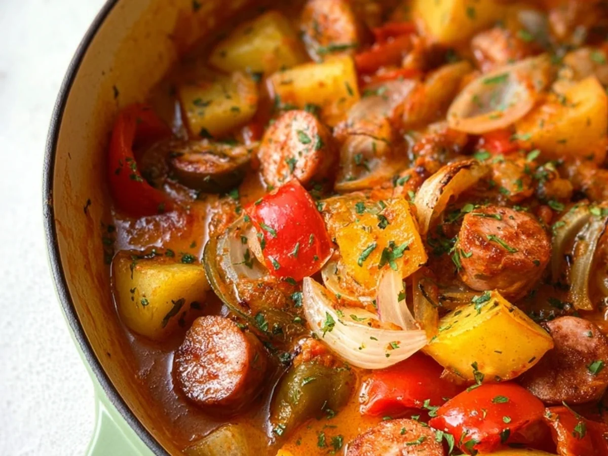 Currywurst Eintopf: Einfaches & schnelles Rezept - Beitragsbild