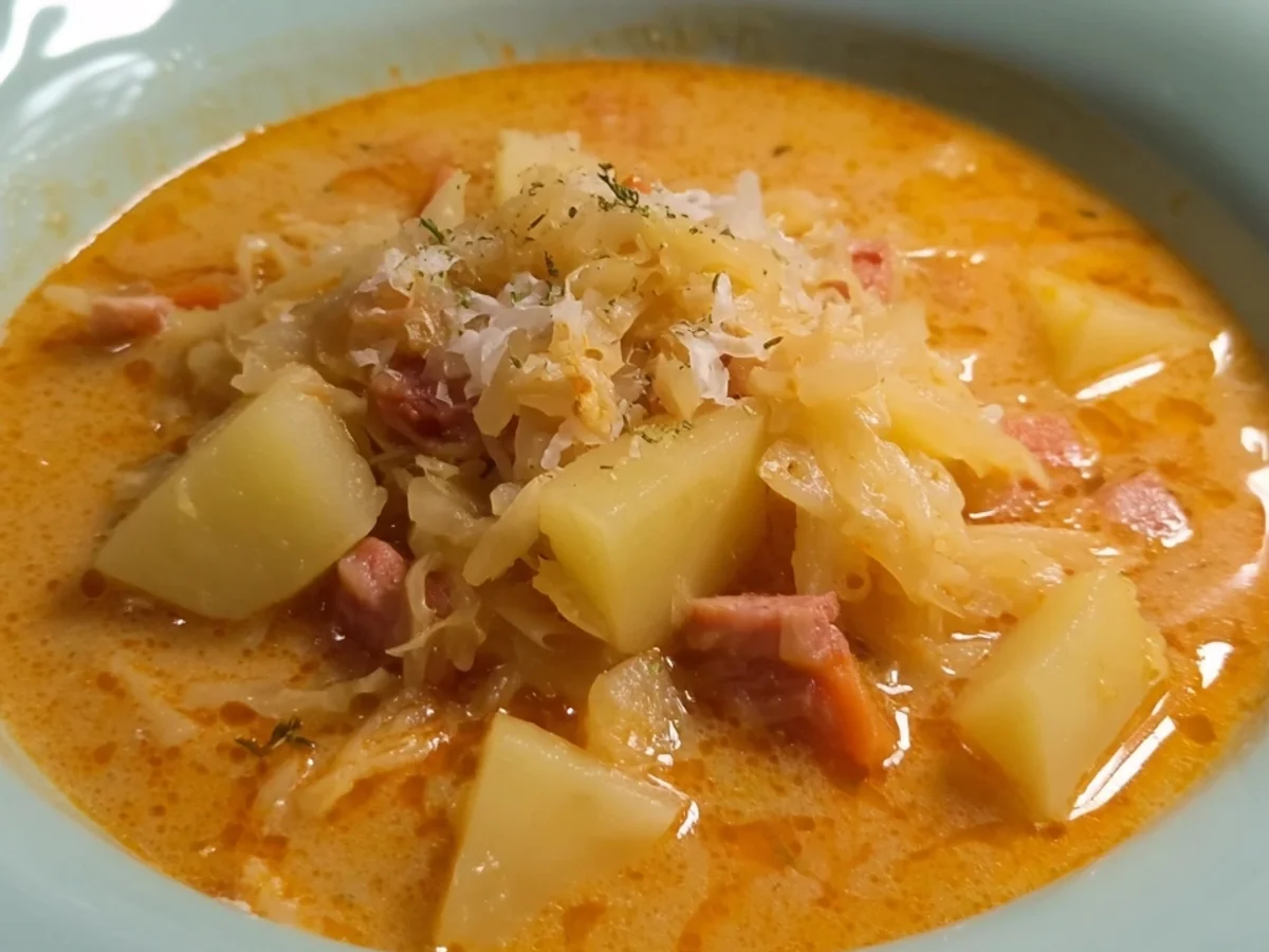 Deftige Sauerkrautsuppe mit Kartoffeln - Beitragsbild