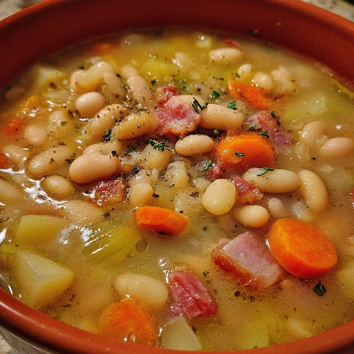 Deftige Weiße Bohnensuppe Herzhafter Eintopf