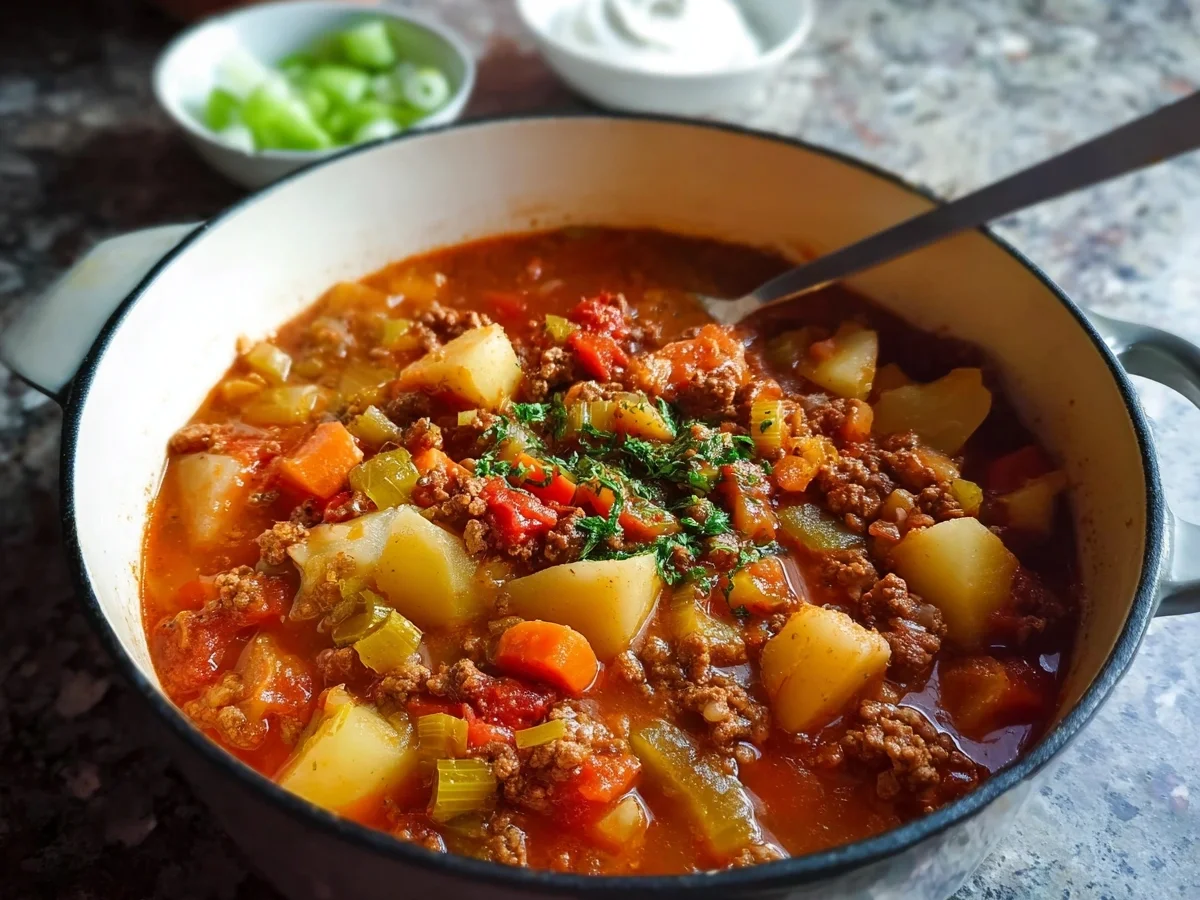 Deftiger Bauerntopf mit Hackfleisch: Herzhafter Familieneintopf - Beitragsbild