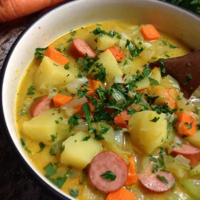 Deftiger Kartoffeleintopf mit Würstchen nach Omas Rezept