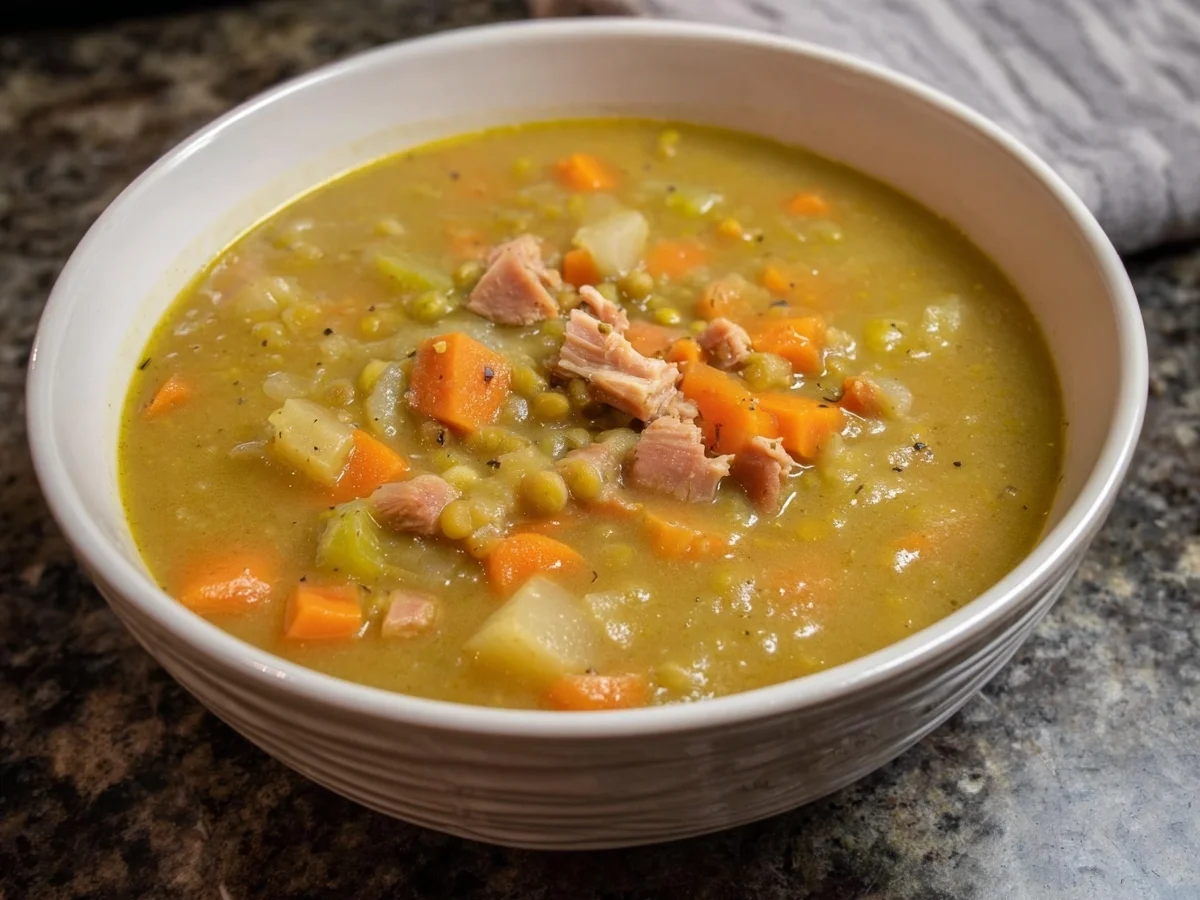 Erbsensuppe mit Truthahnschinken: Herzhaft & Sättigend - Beitragsbild