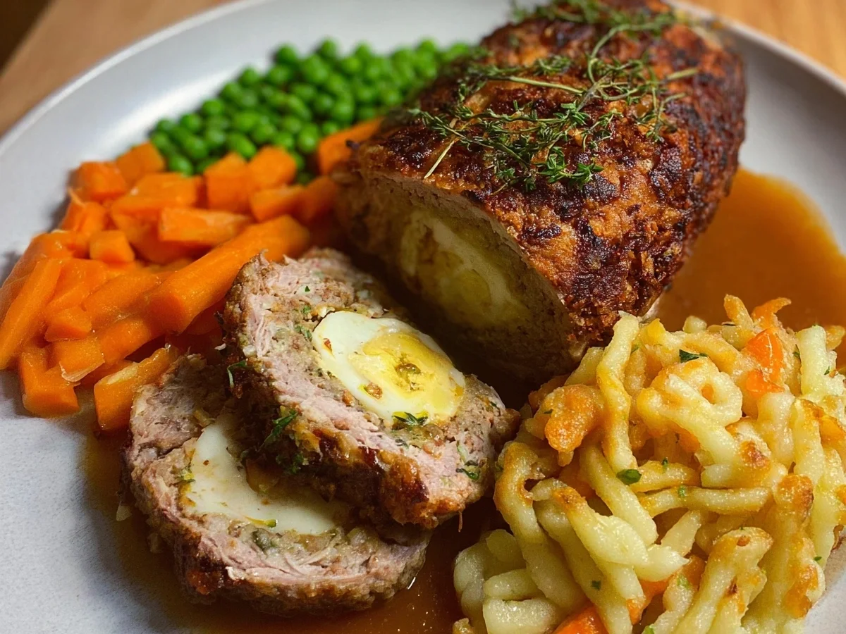 Falscher Hase mit Lamm, Möhren & hausgemachten Spätzle - Beitragsbild
