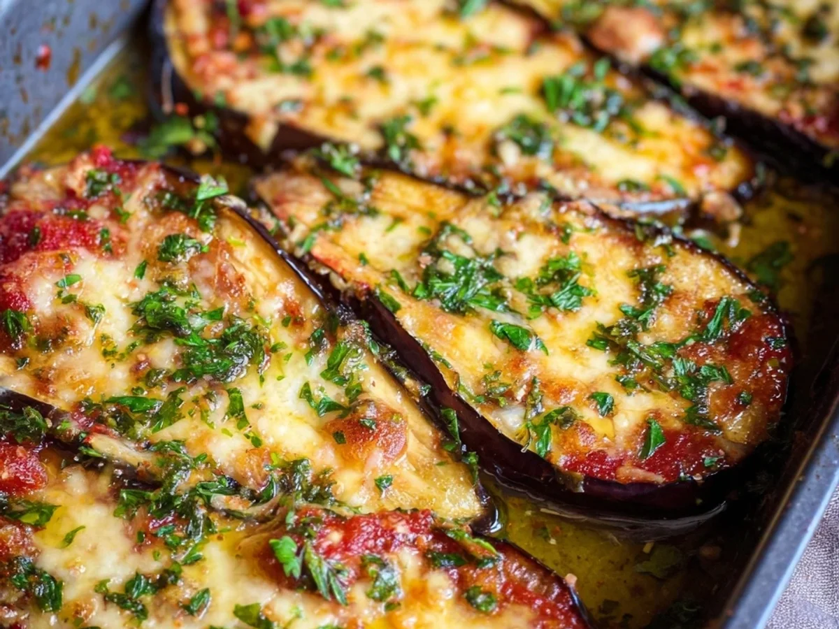 Gebackene Auberginen: 4-Zutaten-Rezept - Beitragsbild