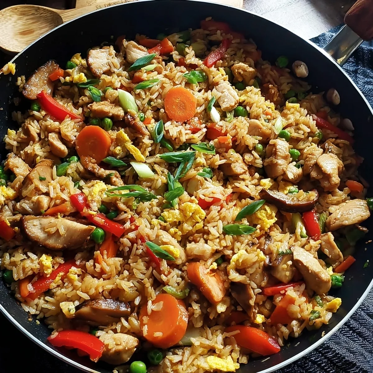 Gebratener Asia Reis mit Hähnchen & Gemüse