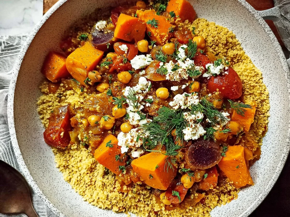 Herbstliche Couscouspfanne mit Kürbis Schnell & Lecker - Beitragsbild