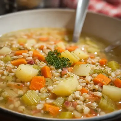 Herzhafte Graupensuppe mit Gemüse