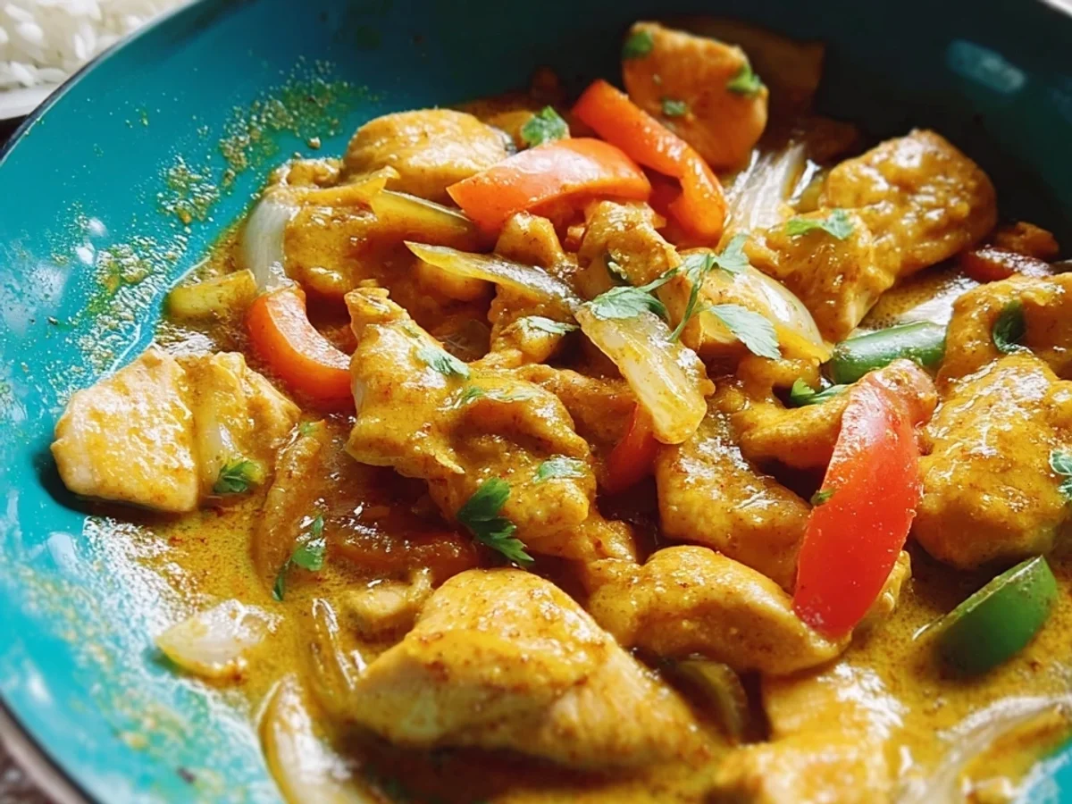 Hähnchen Curry Geschnetzeltes: Schnell & Lecker Rezept - Beitragsbild