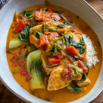 Hähnchen Curry mit Paprika & Pak Choi