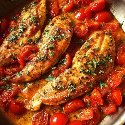 Hähnchenfilets in cremiger Tomaten-Frischkäse-Soße