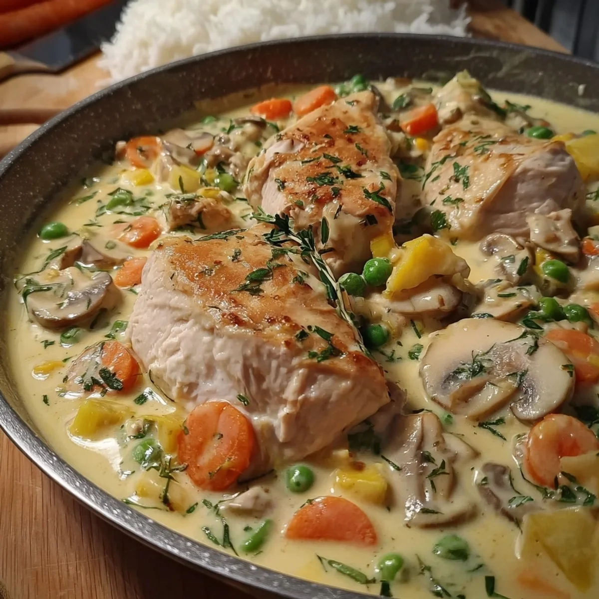 Hühnerfrikassee Rezept: Schnell & einfach zubereiten