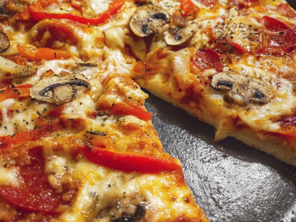 Kalorienarme Pfannen Pizza zum Abnehmen - Beitragsbild