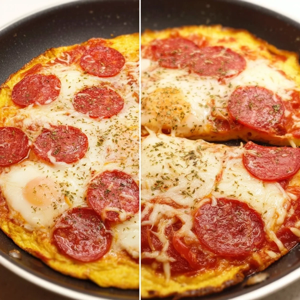 Keto Pizza-Omelette: Schnelles Frühstück