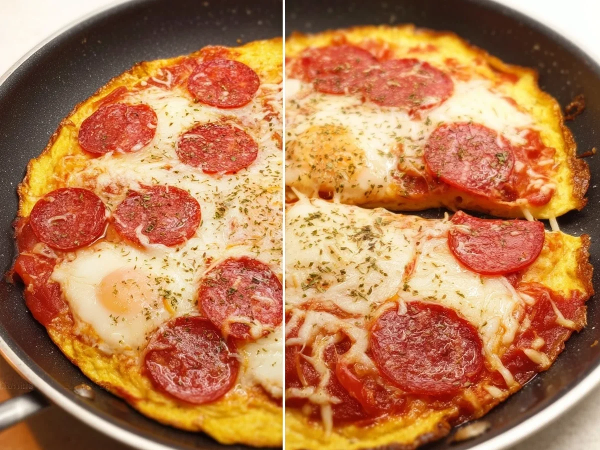 Keto Pizza-Omelette: Schnelles Frühstück - Beitragsbild