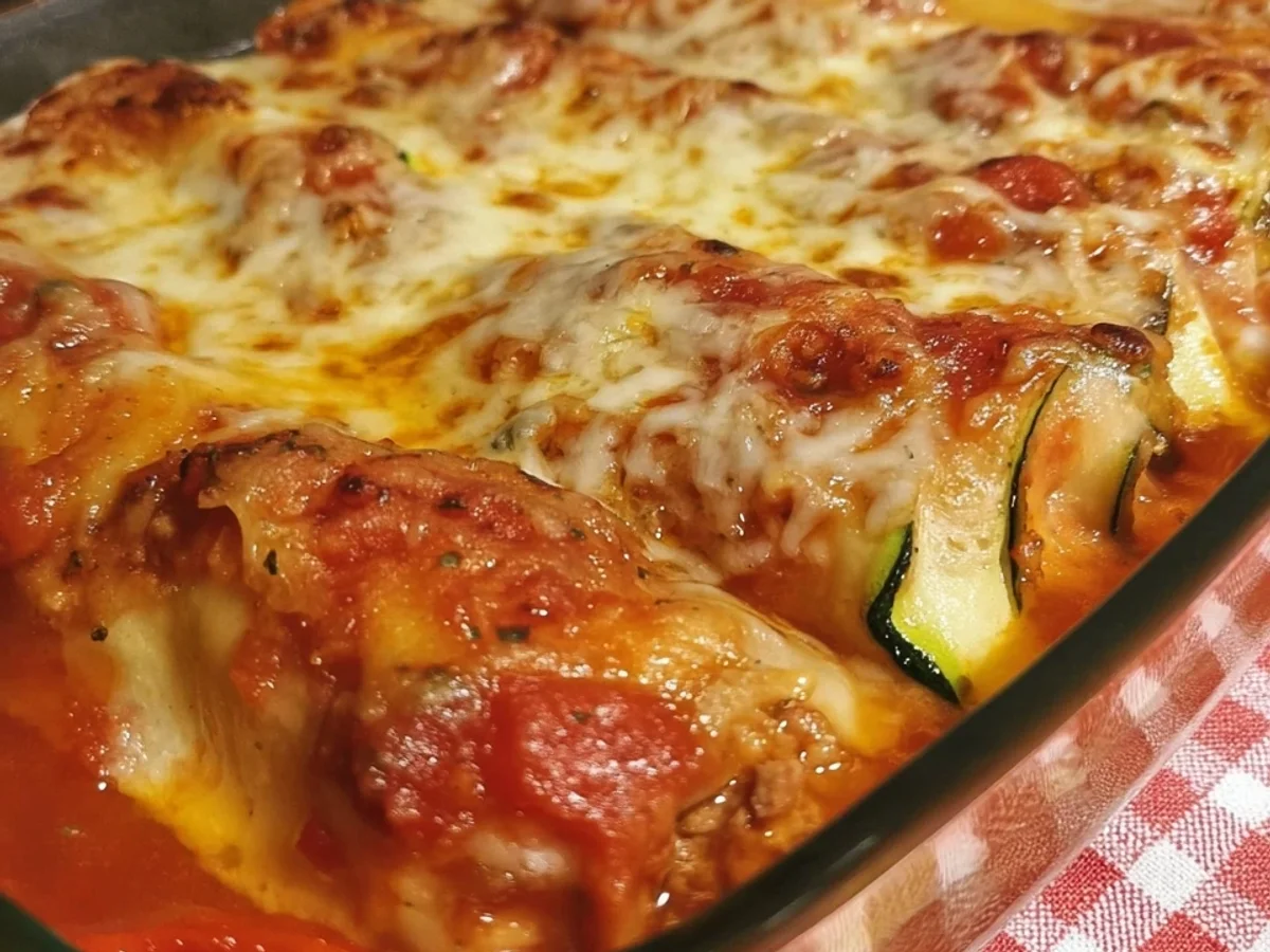 Keto Zucchini Cannelloni mit Hackfleisch & Käse - Beitragsbild