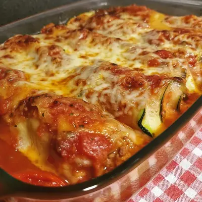 Keto Zucchini Cannelloni mit Hackfleisch & Käse