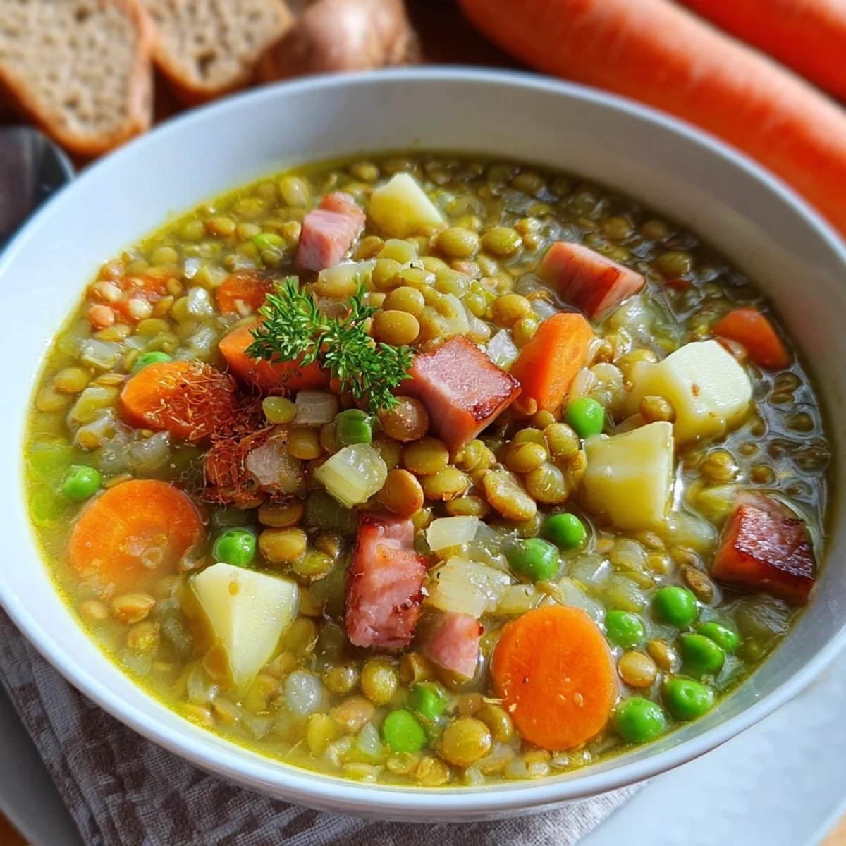 Klassische Erbsensuppe wie bei Oma Schnell & Lecker