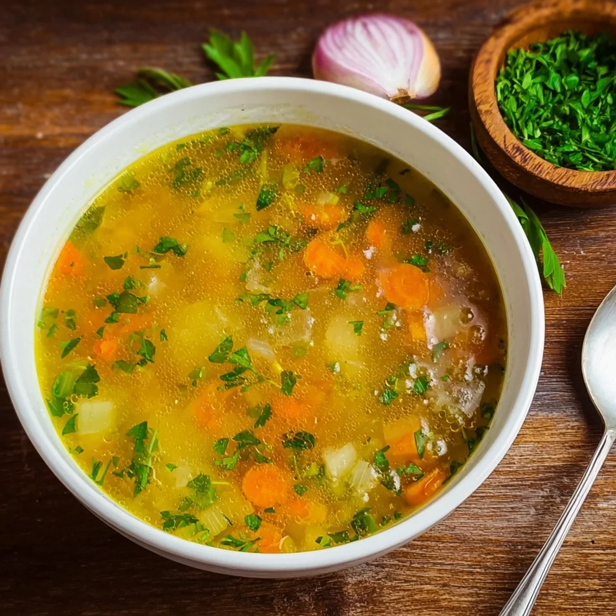 Klassische Gemüsesuppe mit frischem Suppengrün