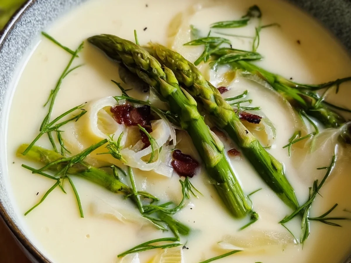 Klassische Spargelcremesuppe: Schnell & Cremig Genießen - Beitragsbild
