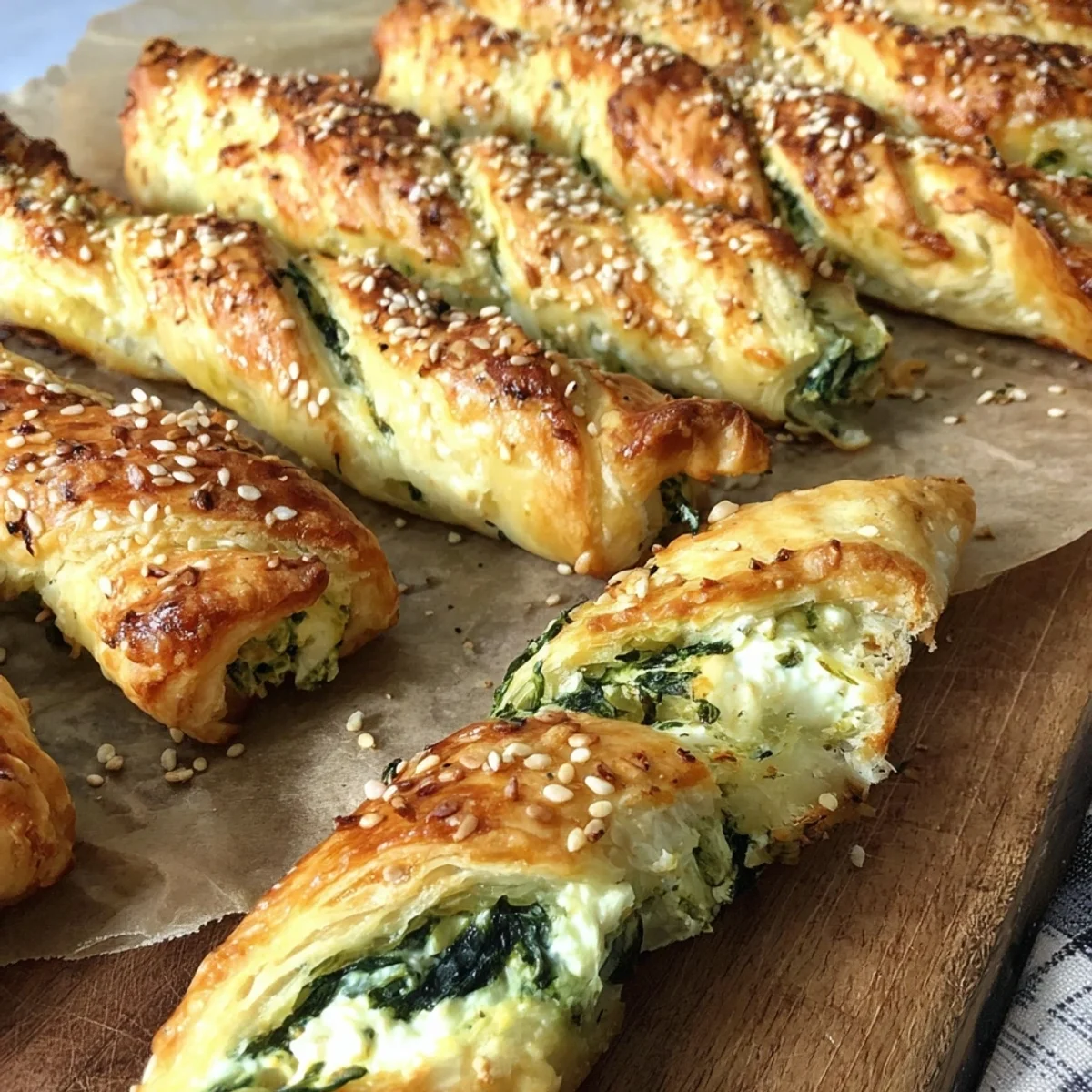 Knusprige Feta Spinat Blätterteigstangen: Einfach & Lecker