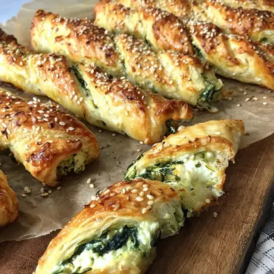 Knusprige Feta Spinat Blätterteigstangen: Einfach & Lecker