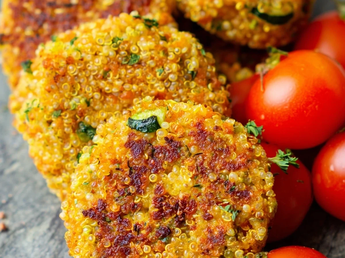 Knusprige Quinoa-Kurkuma Bratlinge: Vegan & Glutenfrei - Beitragsbild