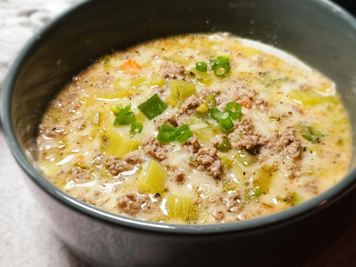 Käse-Lauch-Suppe: Einfach, kalorienarm & Low Carb - Beitragsbild