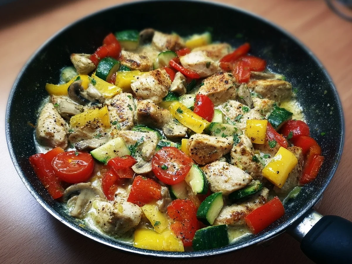 Low Carb Hähnchen-Gemüse-Pfanne: Schnell & Gesund - Beitragsbild