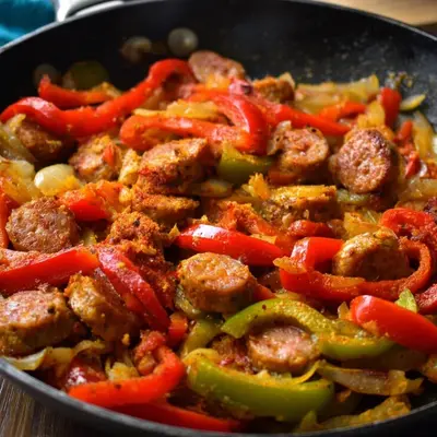 Low Carb Zwiebel-Bratwurst-Pfanne: Herzhaft & Feurig