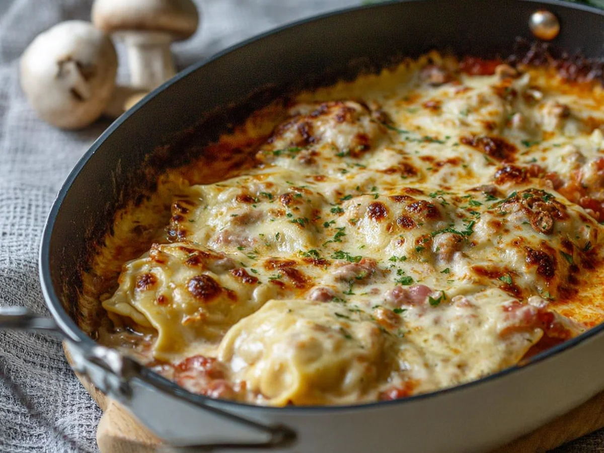 Maultaschen Auflauf überbacken: Schnelles Soulfood Rezept - Beitragsbild