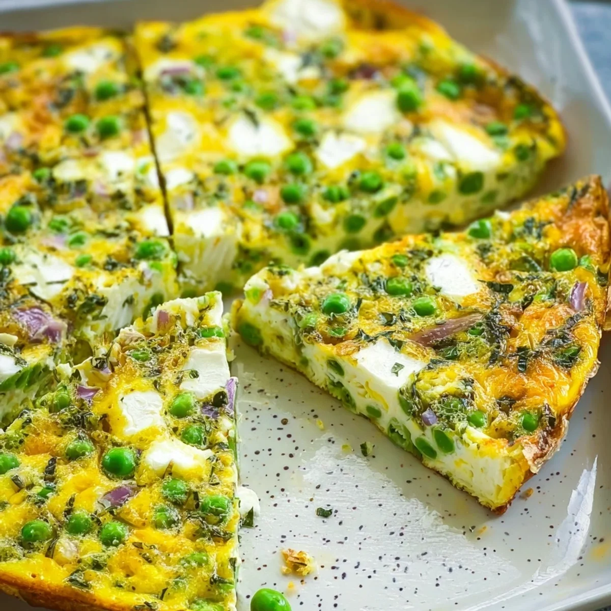 Meal Prep Frittata mit Erbsen & Feta