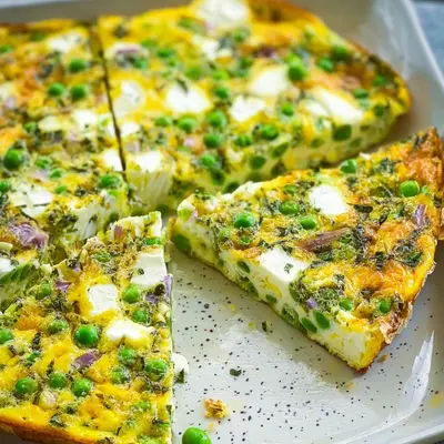 Meal Prep Frittata mit Erbsen & Feta