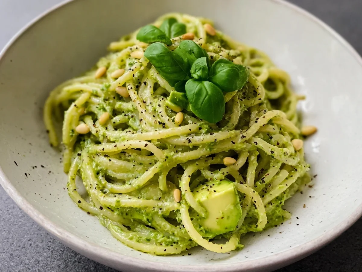 Nudeln mit cremigem Avocado-Pesto: Schnell & einfach - Beitragsbild