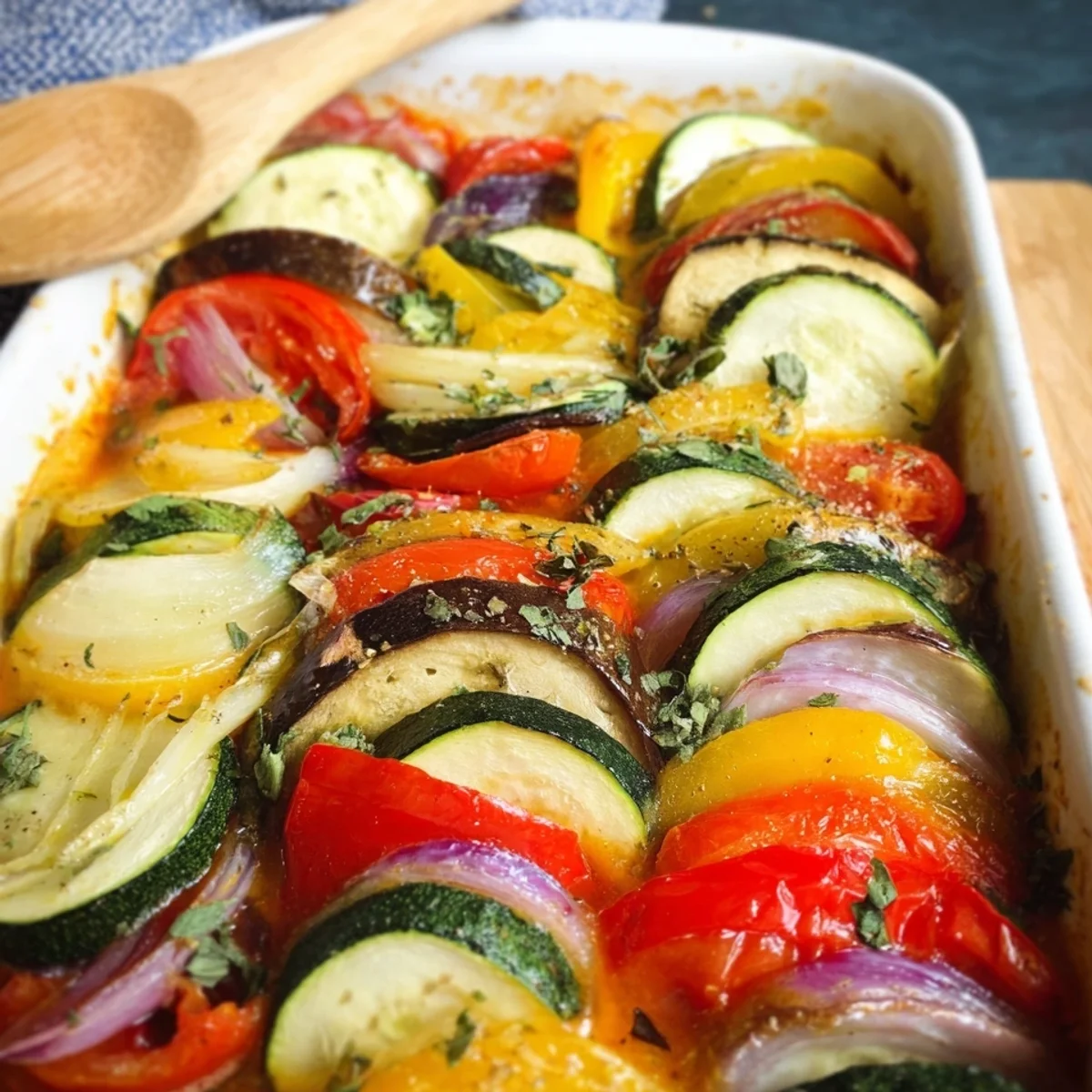 Ofen-Ratatouille: Einfaches Low-Carb Gemüsegericht