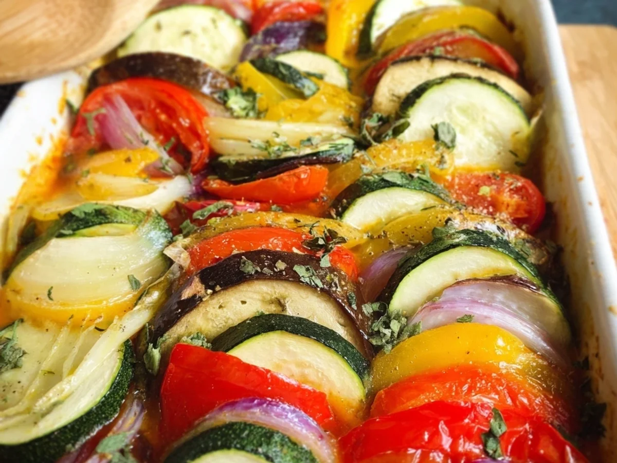 Ofen-Ratatouille: Einfaches Low-Carb Gemüsegericht - Beitragsbild
