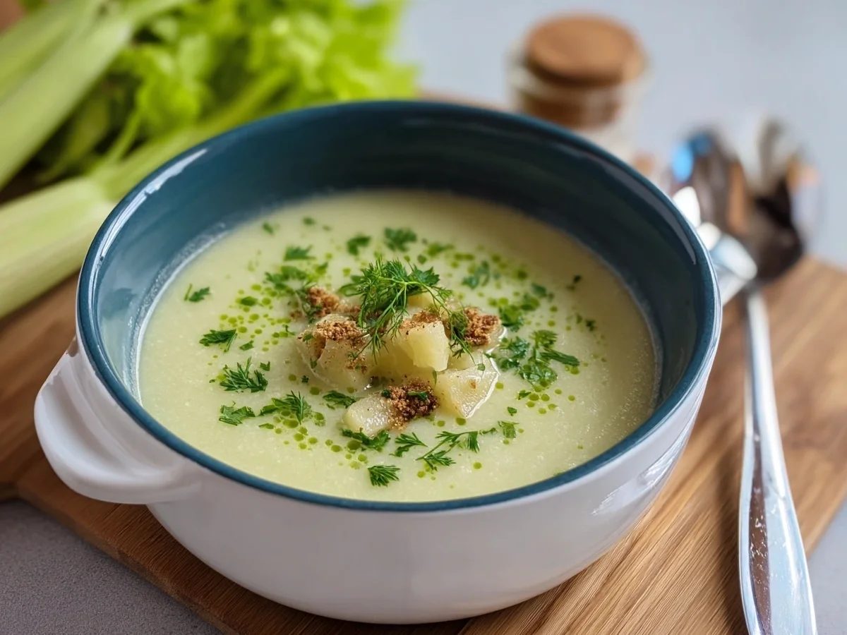 Omas Stangensellerie-Suppe: Cremig & Einfach zubereitet - Beitragsbild