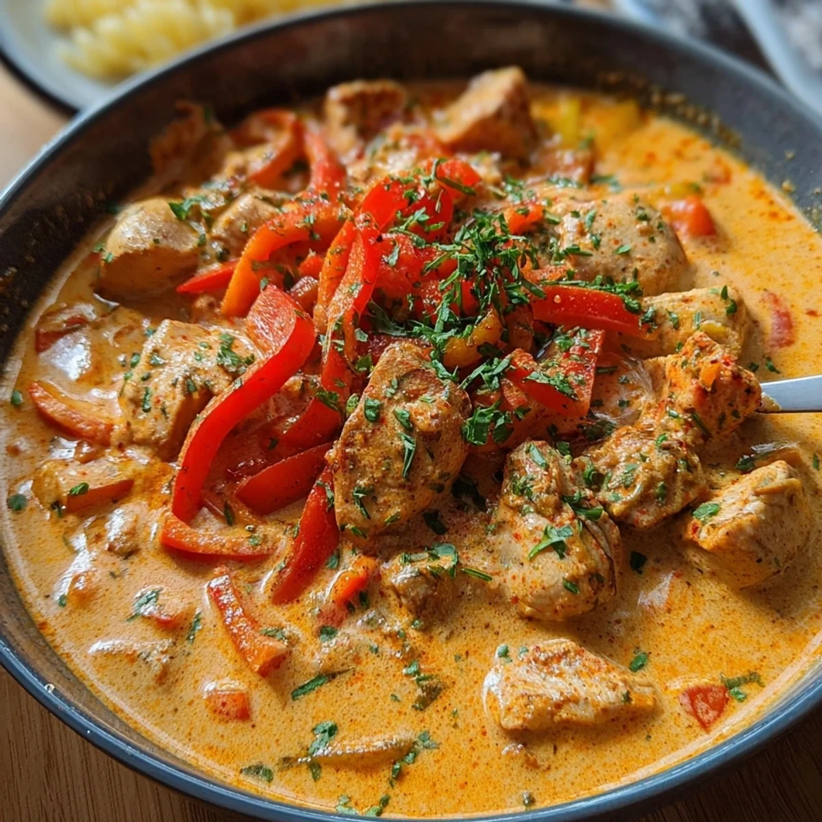 Paprika Sahne Hähnchen: Cremiges Lieblingsessen