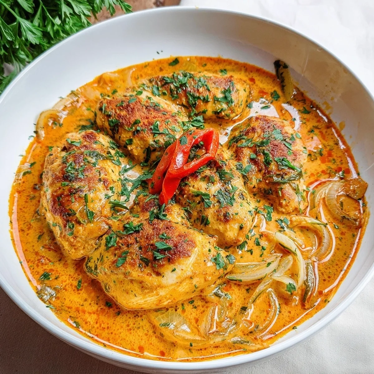 Paprika-Sahne-Hähnchen: Schnelles Hauptgericht in 30 Min.